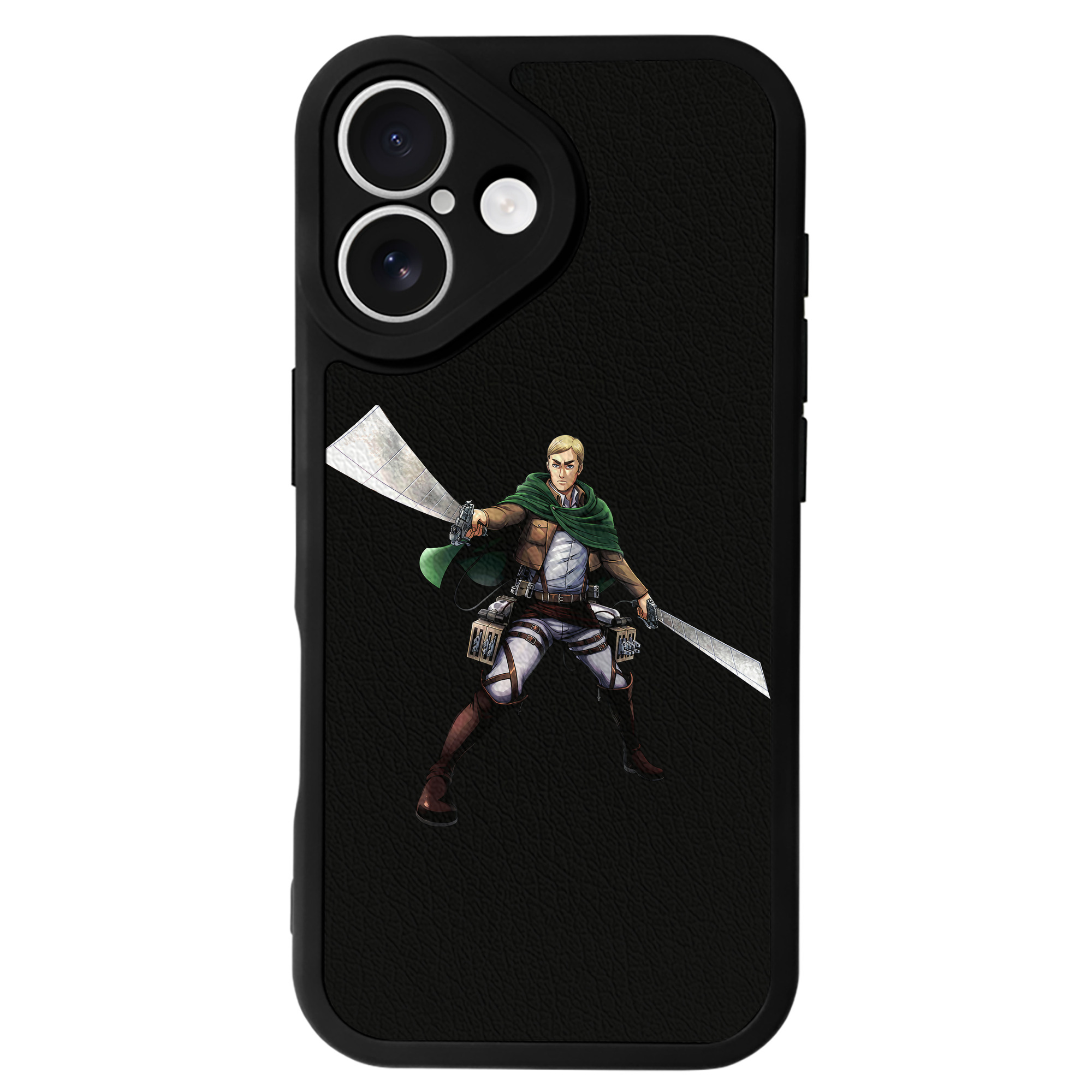 （画像用） 進撃の巨人 エルヴィン・スミス Attack on Titan Erwin Smith 【iPhone 16シリーズ対応】シリコンスマホケース（レザー調） 材質：シリコン
